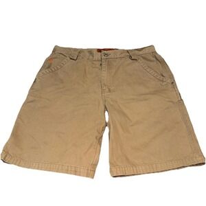 Jesse James Workwear Shorts Washed Duck Midweight Canvas Khaki Beige Mens Sz 34